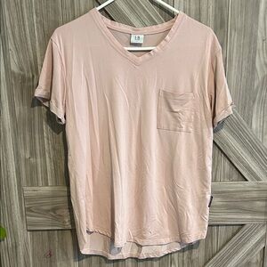 Women's Soft Pink V-Neck Tee